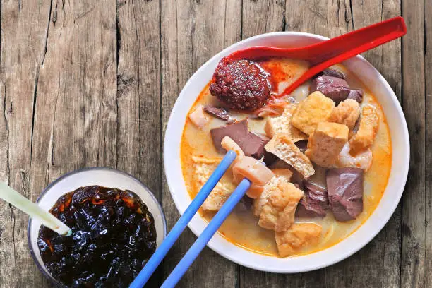 Photo of Penang Malaysia traditional noodle with spicy soup called 