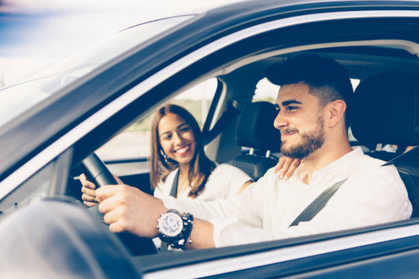 istock Profile of a man driving a car 846657498