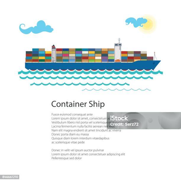 Container Example Poster Cargo Container Ship Poster Stock Illustration - Download Image Now ...