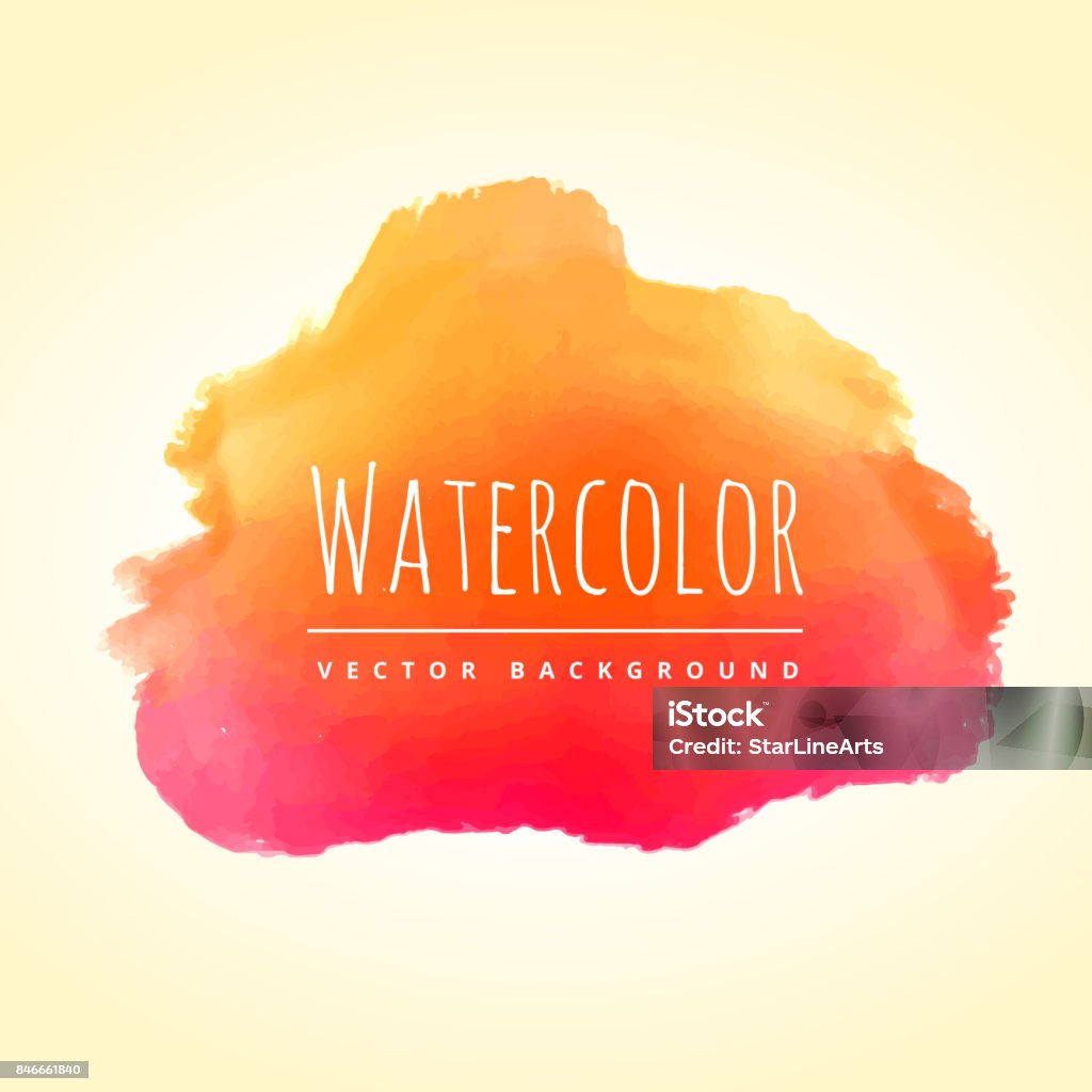 orange pink watercolor stain vector design illustration Abstract stock vector