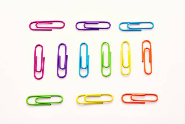 shots of office supplies in white background