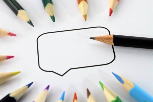 istock An concept image of a speech bubble with colorful pencils 846675292