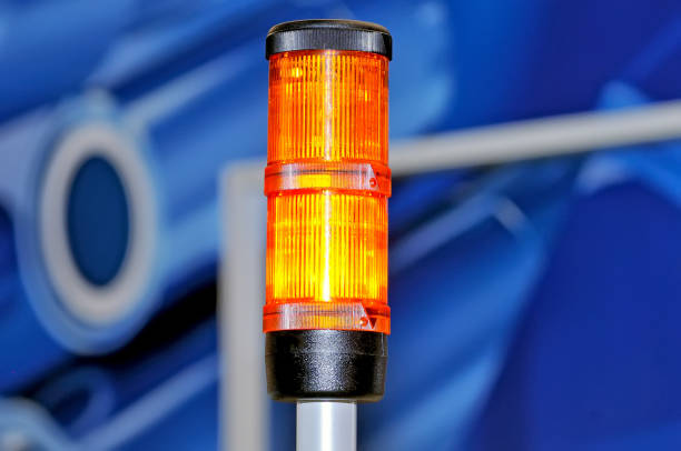 istock Emergency red lamp on abstract blue background 846677630