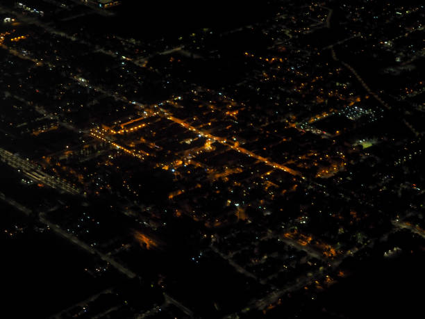 istock aerial view of town at night 846682126