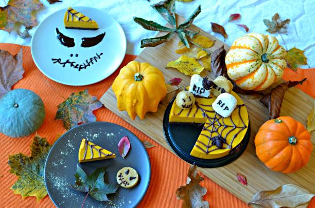 istock Chocolate and pumpkin Halloween cake 846703682