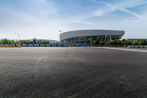 Zhuhai, Guangdong, China- November 18, 2012: Zhuhai, which is a city in the Zhu River Delta, is one of the four Special Ecomony Zones in China.  Here is the external view of the Terminal Building of Zhuhai Airport.