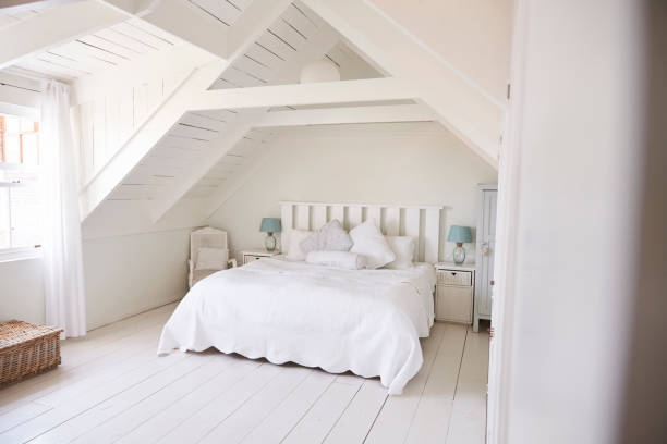 istock Interior View Of Beautiful Light And Airy White Bedroom 846714568