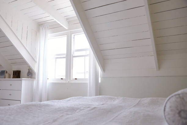 istock Interior View Of Beautiful Light And Airy White Bedroom 846714608