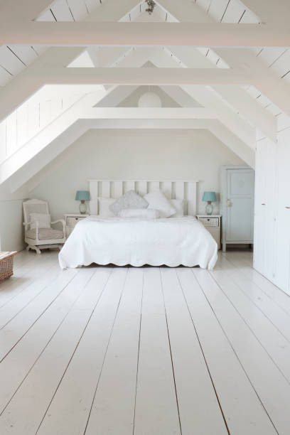istock Interior View Of Beautiful Light And Airy White Bedroom 846714714