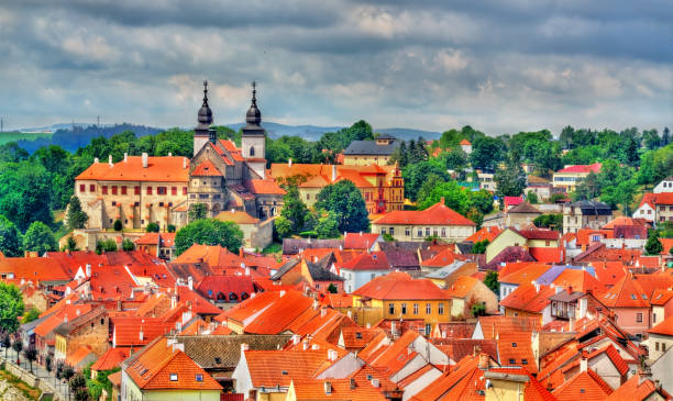 Panorama of Trebic, a UNESCO world heritage site in Czech Republic Panorama of Trebic, a UNESCO world heritage site in Moravia, Czech Republic former czechoslovakia stock pictures, royalty-free photos & images