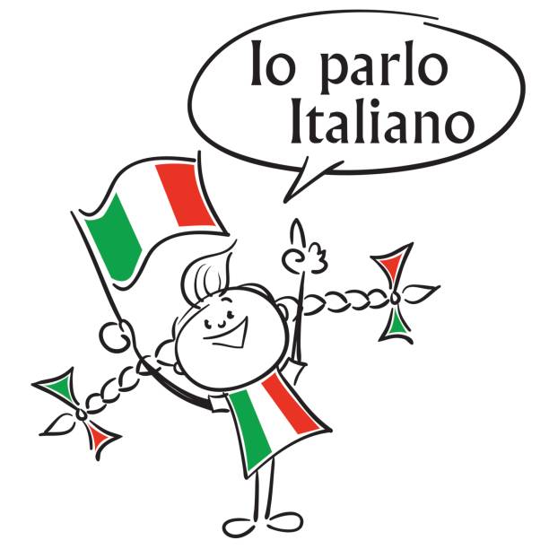 ilustraciones, imágenes clip art, dibujos animados e iconos de stock de io parlo italiano - italiano-idioma