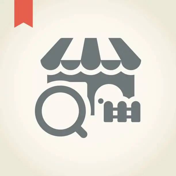 Vector illustration of Store finder icon