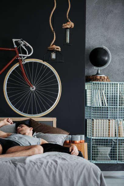 istock Manly bedroom with metal shelf 846732300