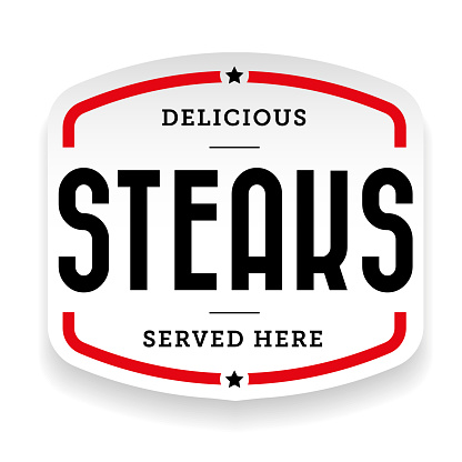 Steaks vintage stamp sticker vector