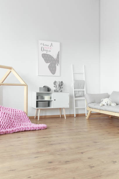 istock Pink braided blanket on floor 846735798