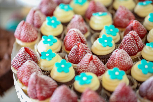 istock close up of strawberrys and mini cups 846738626