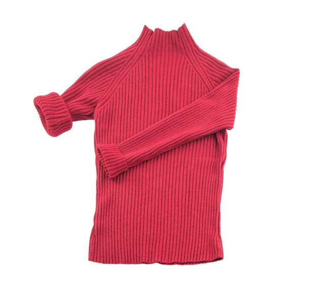 istock Red knitted sweater Isolated on white background 846738644