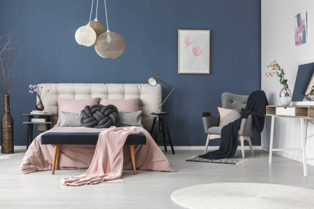 istock Black blanket on grey armchair 846742258