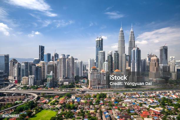 Aerial View Of Kuala Lumpur Skyline Stock Photo - Download Image Now - Malaysia, Kuala Lumpur, Urban Skyline