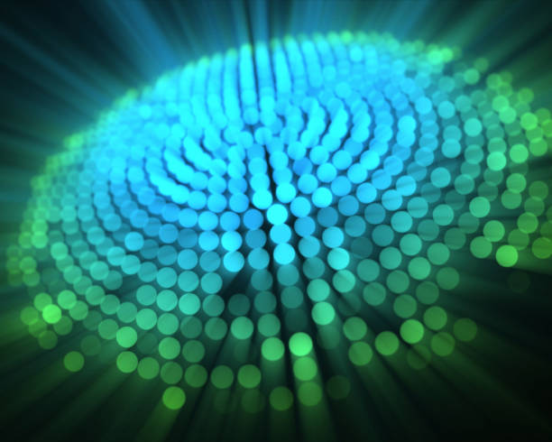 istock Circle of blue and green dots of light 846746076