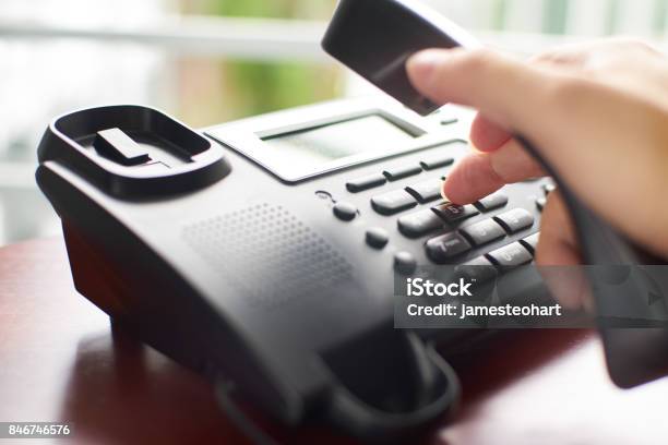 Telephone Dialing Contact And Customer Service Concept Selected Focus Stock Photo - Download Image Now