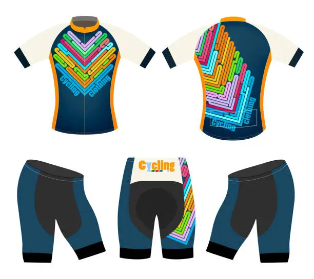 Vector illustration of Joyful cycling clothing