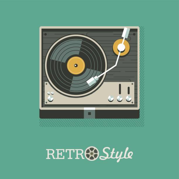ilustrações de stock, clip art, desenhos animados e ícones de player for vinyl records. icon, icon. vector illustration. - senior adult old obsolete dancing