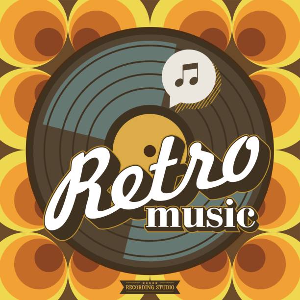 Recording Studio. Retro music. The vinyl record. Vector poster in retro style. Vector emblem. Recording Studio. Retro music. The vinyl record. Vector poster in retro style. Vector emblem. paris metro sign stock illustrations