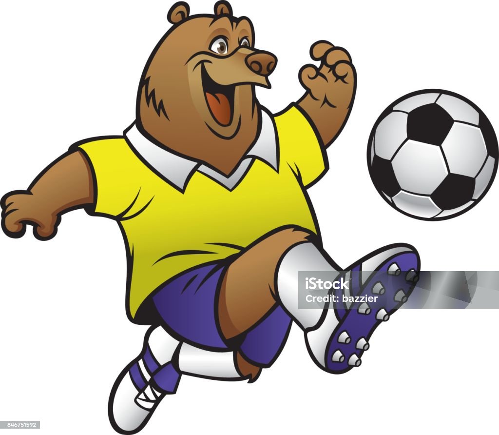 Ilustración de Oso De Dibujos Animados Jugando Futbol y más Vectores Libres  de Derechos de Fútbol - Fútbol, Pelota de fútbol, Animal - iStock