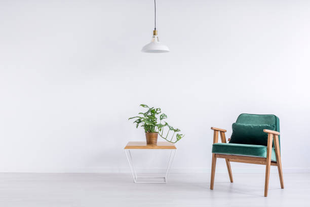 istock Room with green vintage armchair 846752568