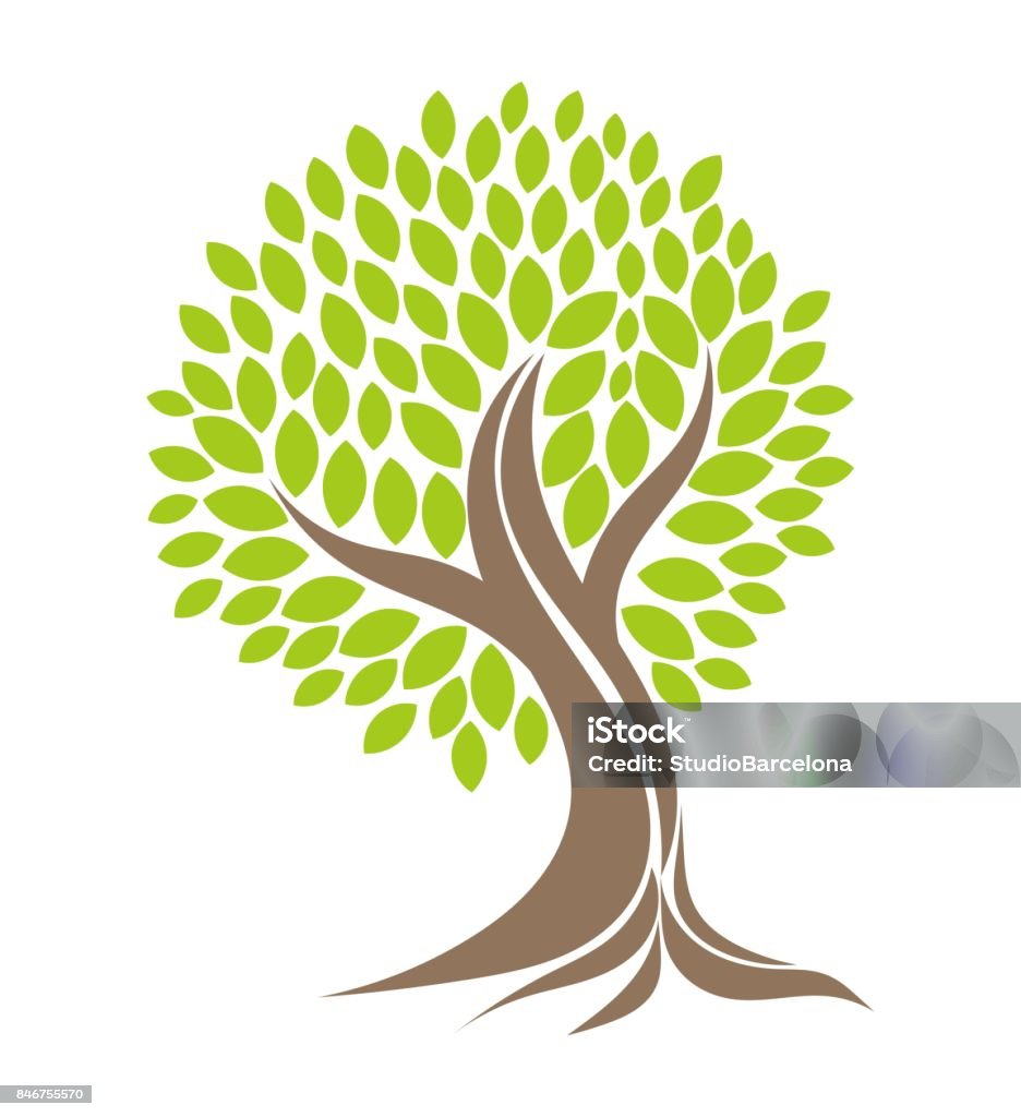 Tree with roots. Tree with roots. Vector illustration Tree stock vector