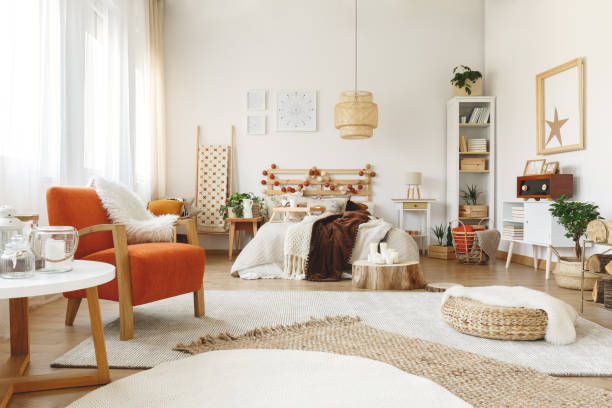 istock Orange chair in bedroom 846758882