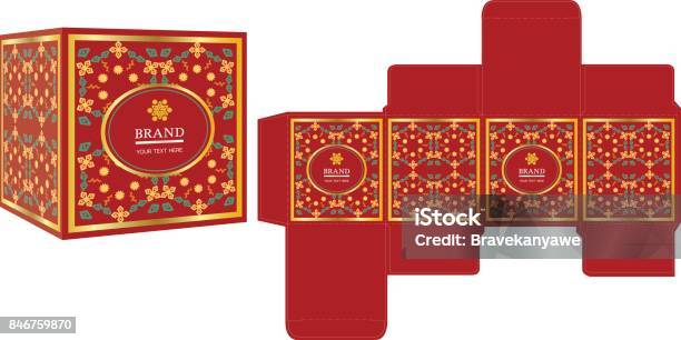 Color Pattern Design On Box Lid Packaging Design Colorful Box Design Template And Mockup Box Stock ...