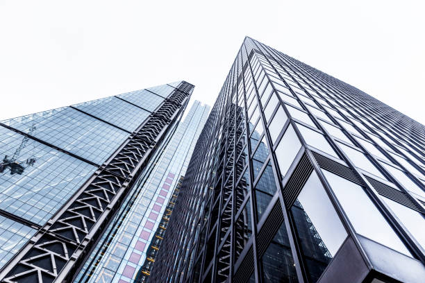 Low angle prospective of large business towers in London