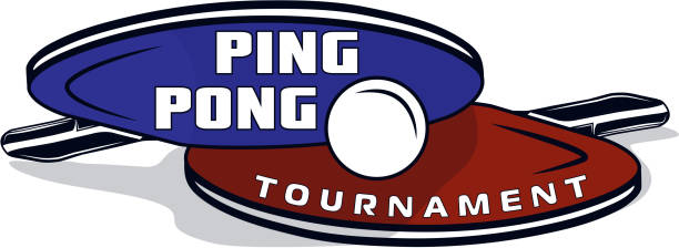Logo design ping pong tournament for printing press and on T-shirts, publications on the Internet. Vector image Logo design ping pong tournament for printing press and on T-shirts, publications on the Internet. Vector image ping pong table stock illustrations