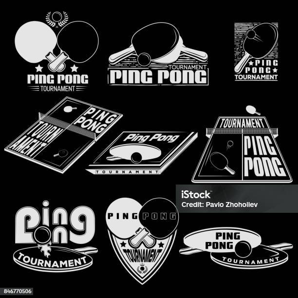 Logo Design Ping Pong Tournament For Printing Press And On Tshirts Publications On The Internet Vector Image Stock Illustration - Download Image Now