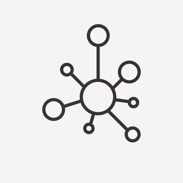 значок соединения. концентратор сетевого соединения изолированы на сером фоне. векторная иллюстрация. - network icon stock illustrations