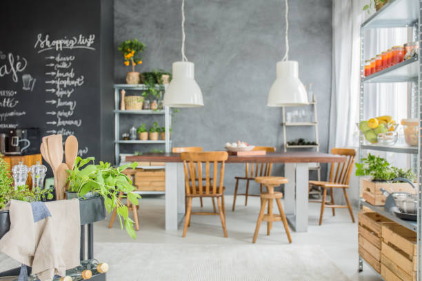 istock Family home with big table 846771238