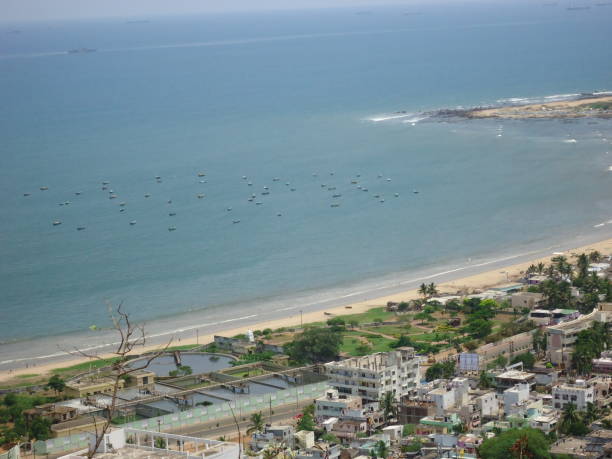 Very good view of RK beach, visakhapatnam stock photo