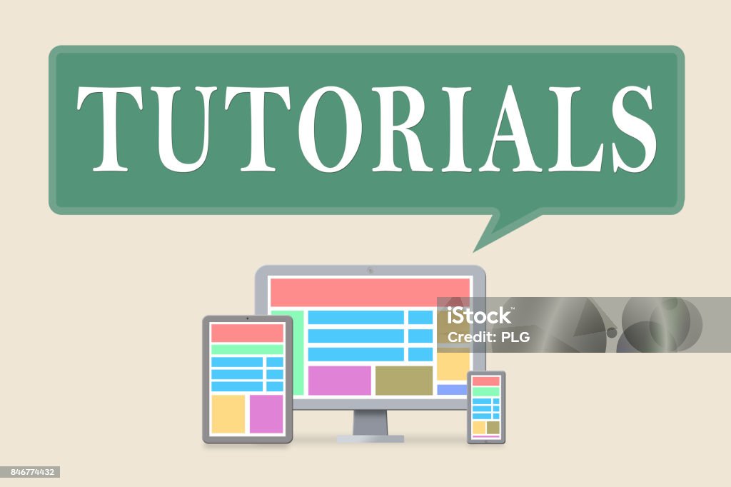 Computer Tutorial Pic Tutorials Stock Illustration - Download Image Now - Computer Monitor ...