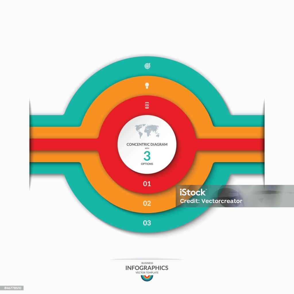 Concentric Graph Concentric Circles Diagram For Infographics Stock Illustration ...
