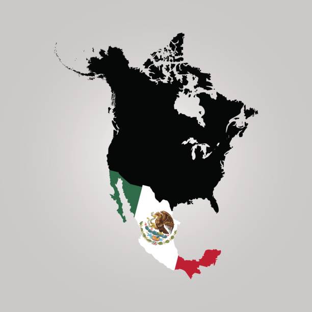 istock Territory of Mexico on North America map on a grey background 846781978