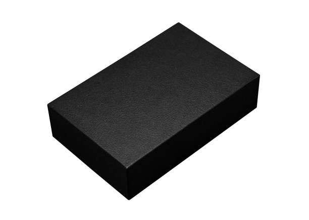 istock Black box isolated on white background. Dark product package for your design. Clipping paths object. ( Rectangle shape ) 846786624