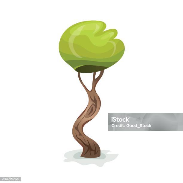 Irasutoya Tree Green Cartoon Tree Vector Illustration Isolated On White Stock ...