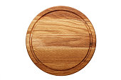 circular wooden cutting board