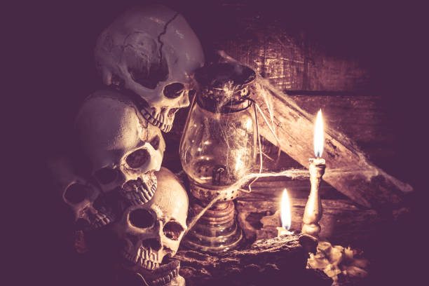 istock Skull and scary scene for Halloween 846800098