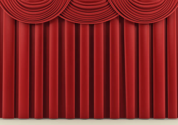Beautiful red stage curtain. 3d render Beautiful red stage curtain. 3 d rendering curtain call stock pictures, royalty-free photos & images