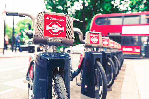 The Santander company is a popular bike-for-hire company frequently used around London. Due to its convenience of cashless rental payments and an abundance in returning docking stations dotted around London, this is a very popular scheme used by citizens of London and the occasional tourist. 