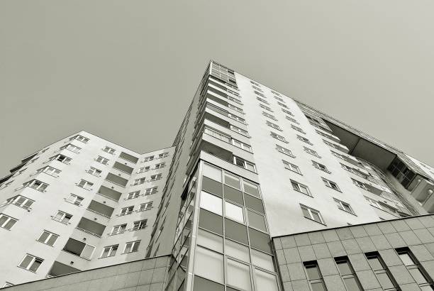 istock Modern, Luxury Apartment Building. Black and white. 846811412