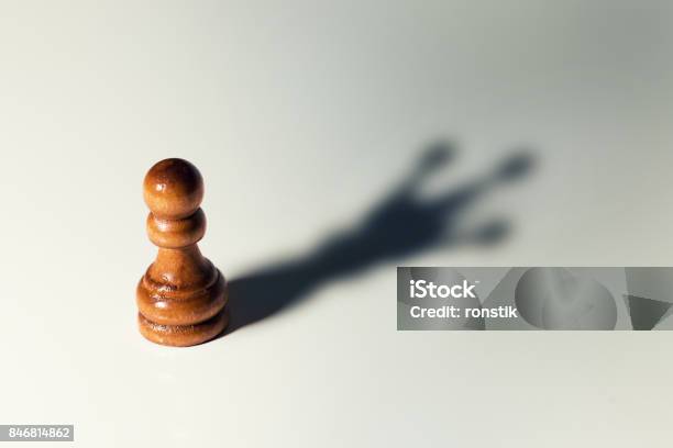 Trust Yourself Concept Chess Pawn With King Shadow Stock Photo - Download Image Now